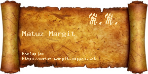 Matuz Margit névjegykártya
